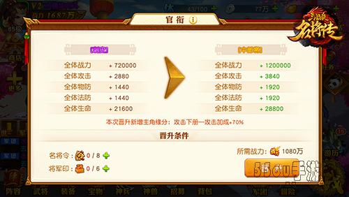 步步高升 《三国杀名将传》官衔养成介绍
