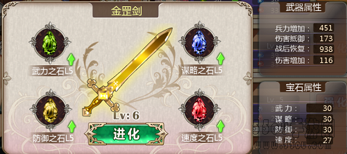 《姬魔恋战纪》剑盾武器各等级属性
