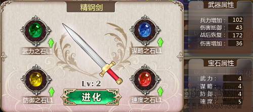 《姬魔恋战纪》剑盾武器各等级属性